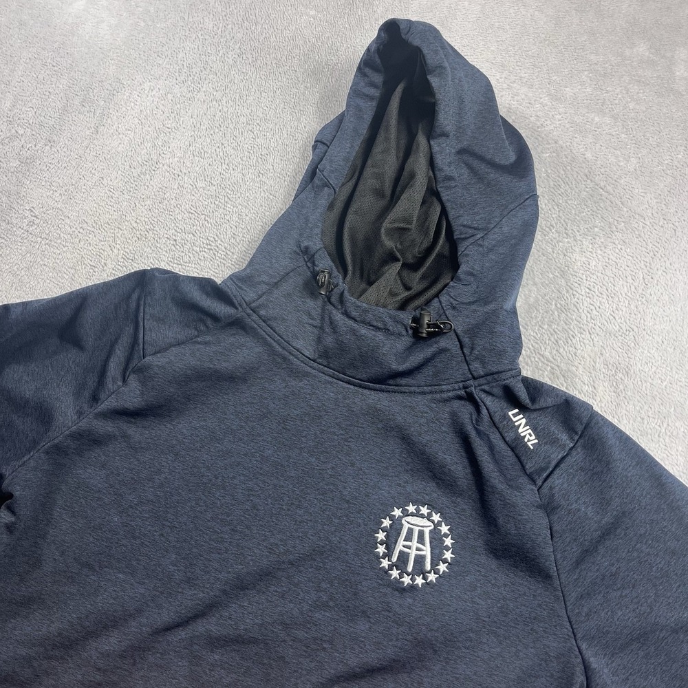 UNRL X BARSTOOL Golf Crossover Pullover Hoodie Men's Small Embroidered Navy Blue